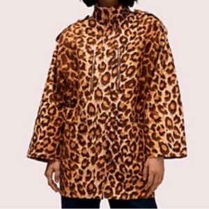 KATE SPADE cheetah print zip up jacket sz S